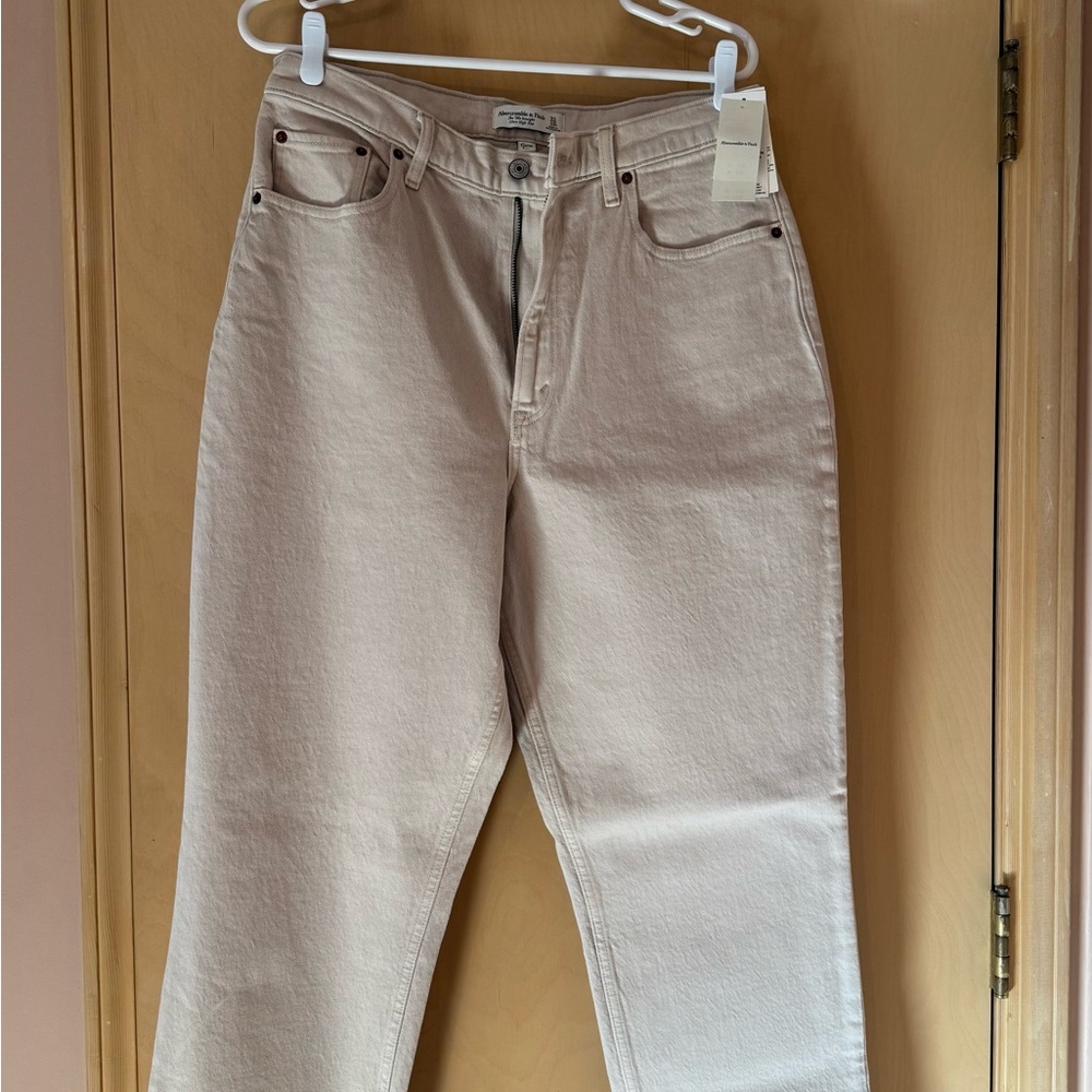 Abercrombie & Fitch Beige Ultra High Rise Jeans